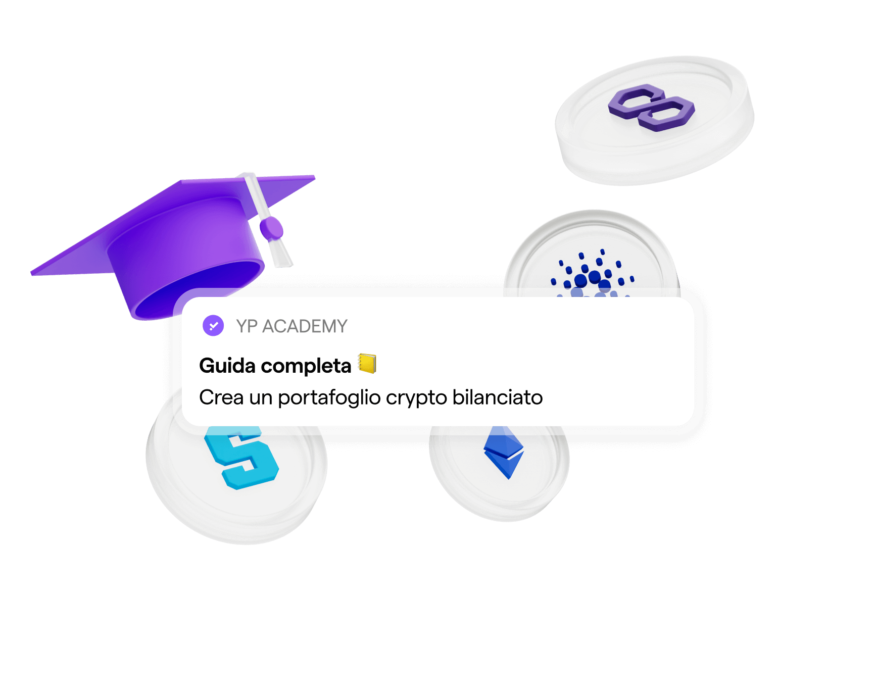 tocco accademico con criptovalute e notifica nuova lezione