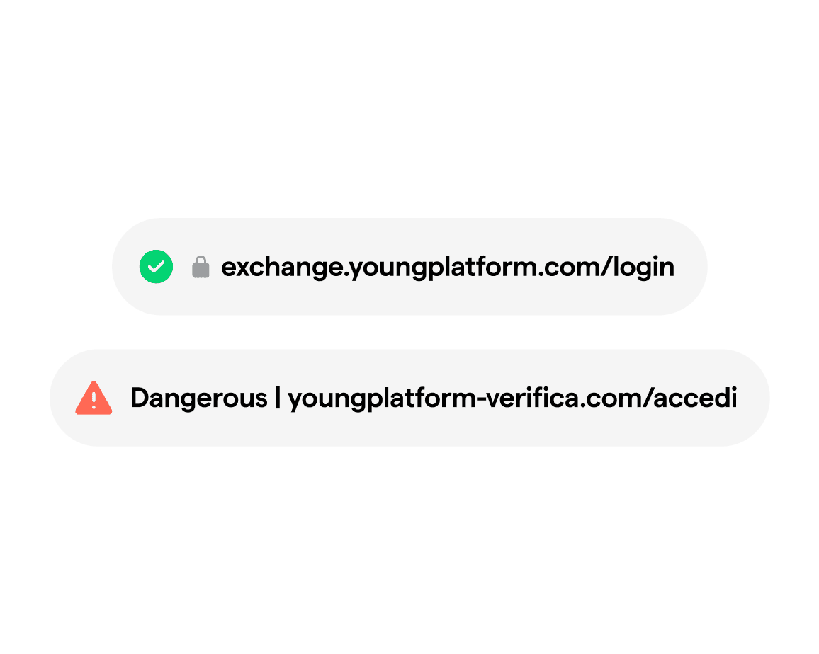 esempi URL ufficiale e fraudolento