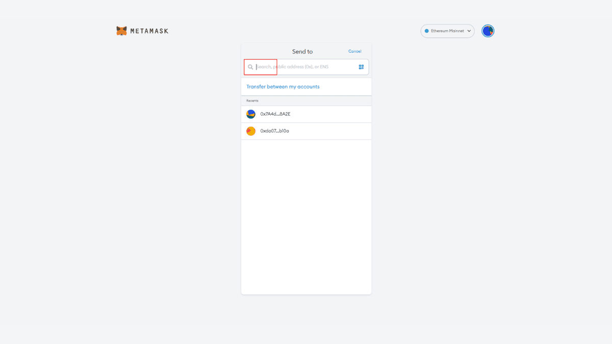 How to past your wallet address on Metamask
